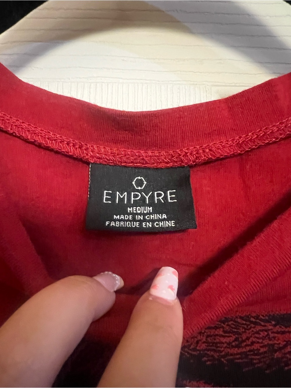 Red Empyre crop top with tie back buckle - Picture 3 of 3